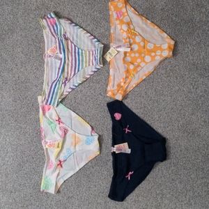 4 pairs of PINK by Victoria Secret low rise cheeky bikinis